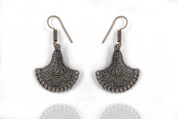 Oxidised silver earrings